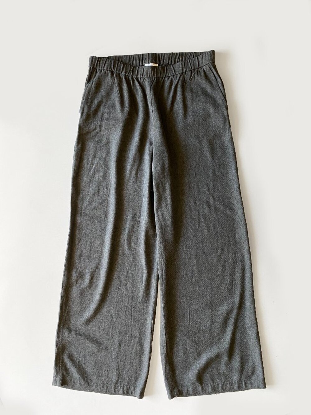 Pure Jill Size S Gray Pull On Wide Leg Pants Pockets Viscose Rayon